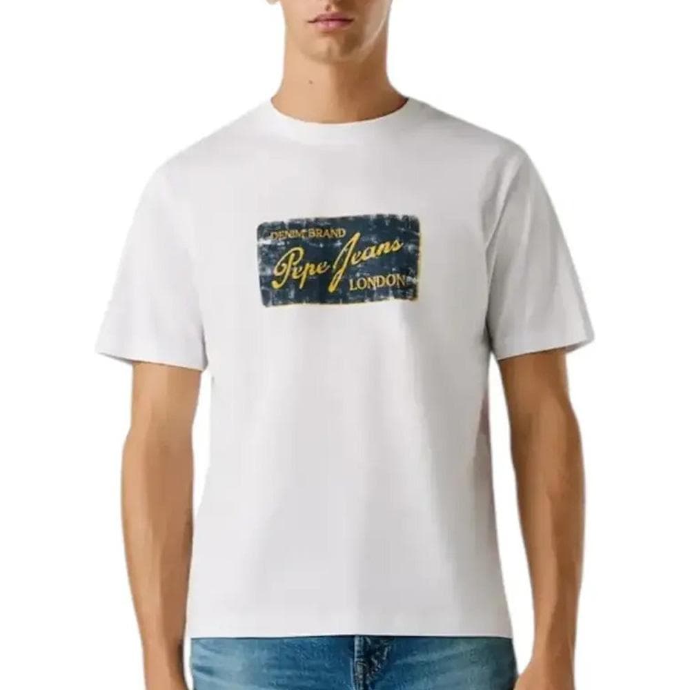 T-Shirt Blanc/Jaune Homme Pepe jeans Original 1