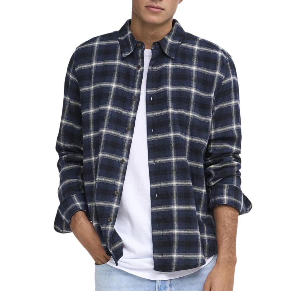 Chemise à carreaux Bleu Marine Homme Jack & Jones Flannel 1