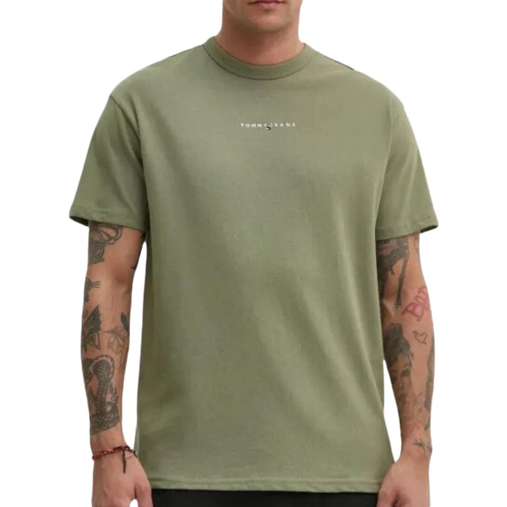 T-Shirt Kaki Homme Tommy Hilfiger Linear0 1