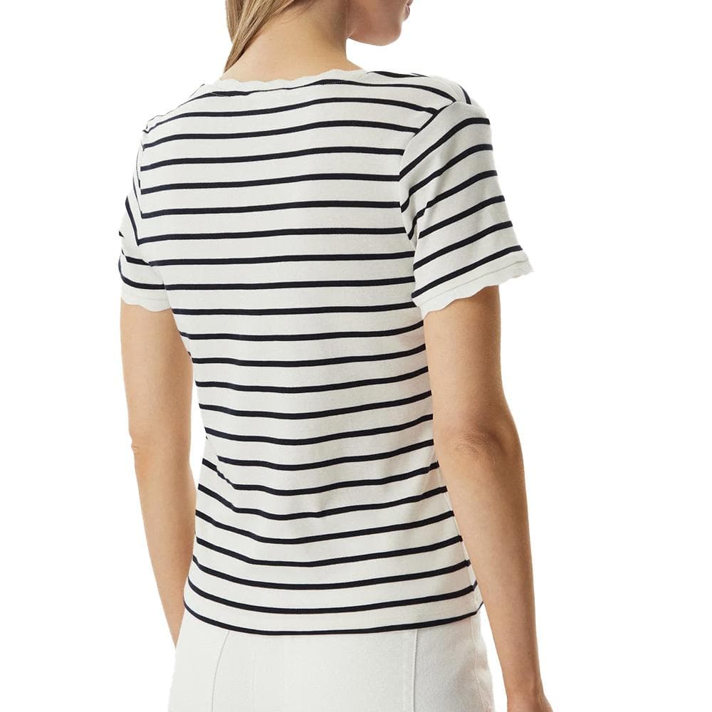 T-shirt Rayures Ecru/Marine Femme Morgan Diego 2