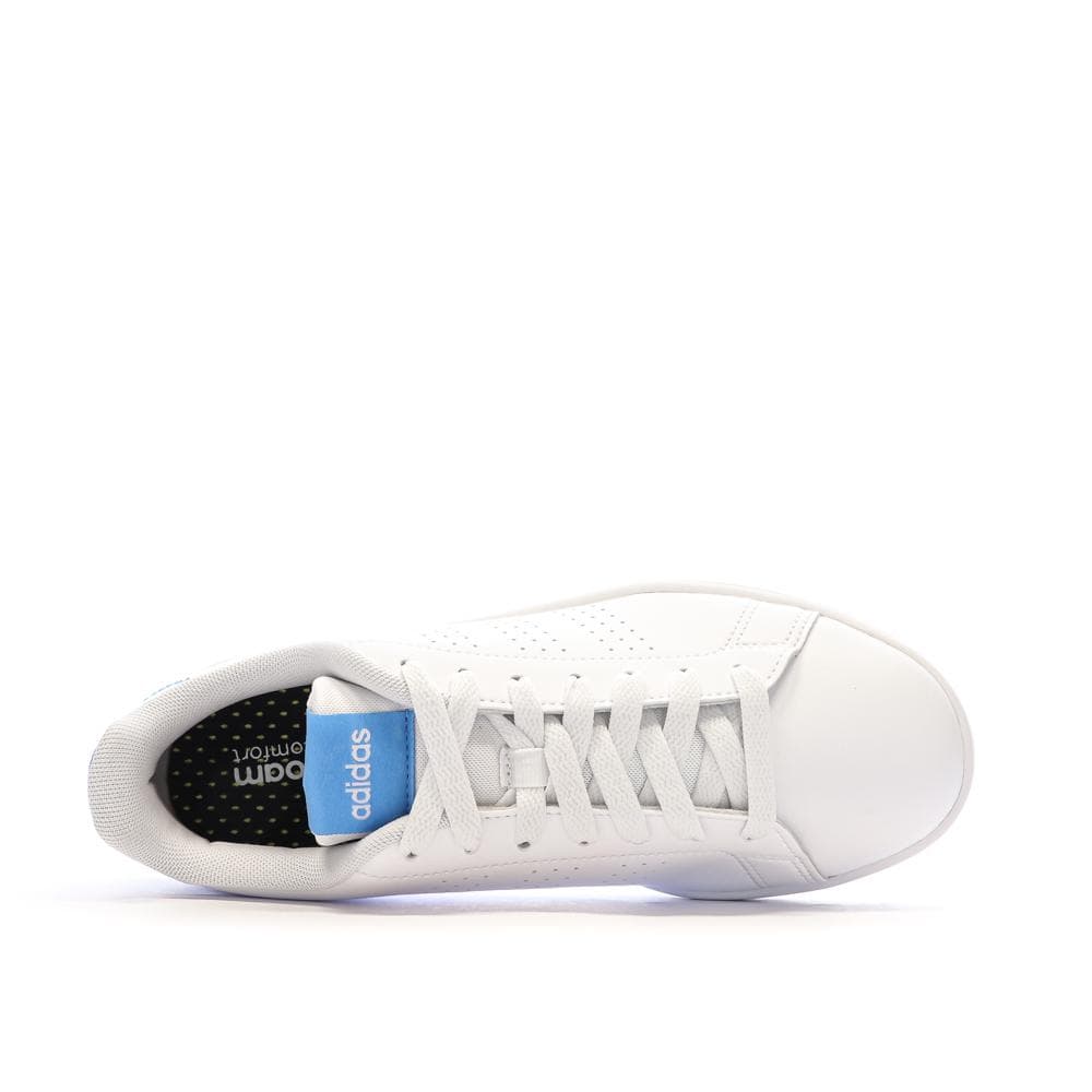 Baskets Blanches/Bleu Femme Adidas Advantage17 4
