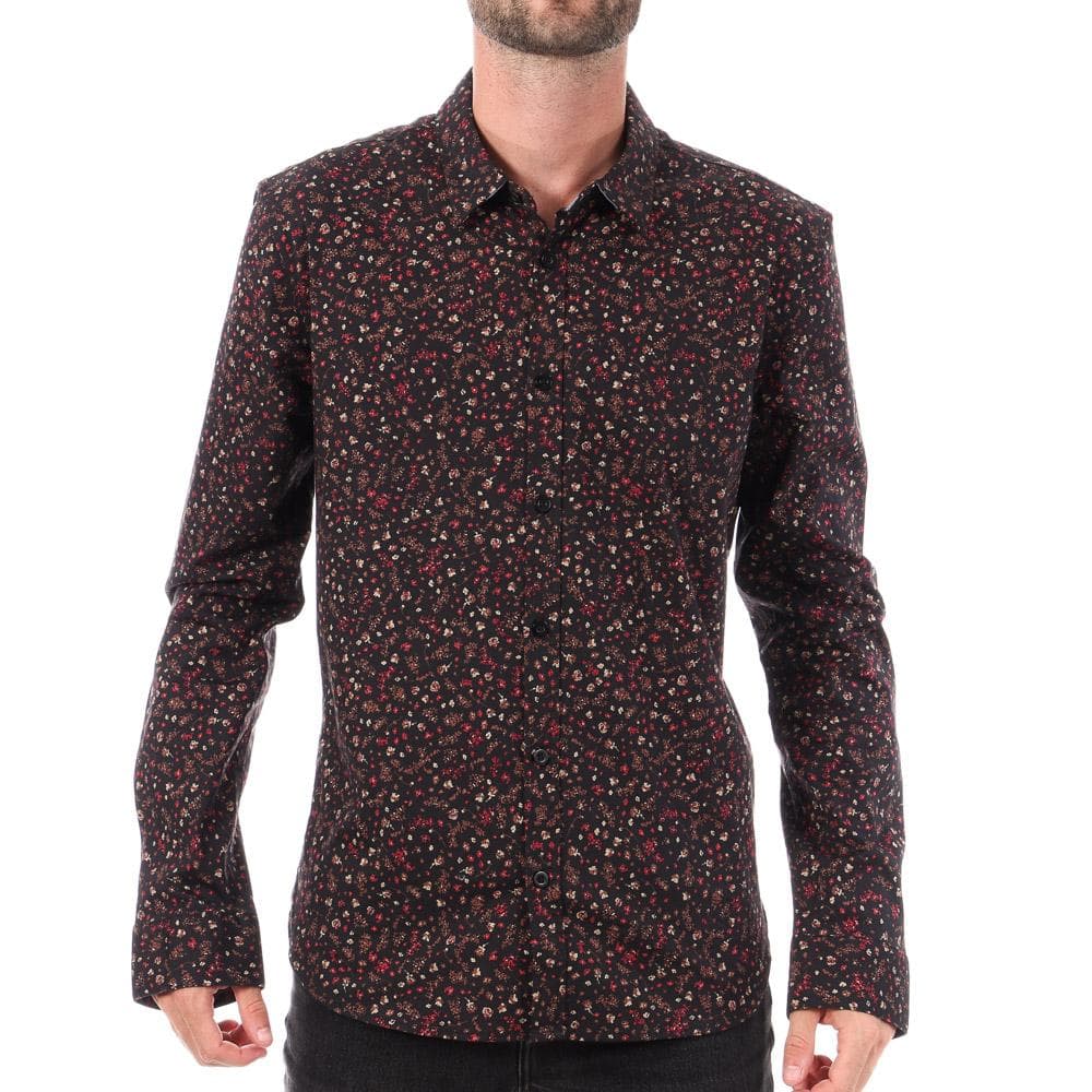 Chemise Noir/Rouge Fleuris Homme Teddy Smith Carton Strectch 1