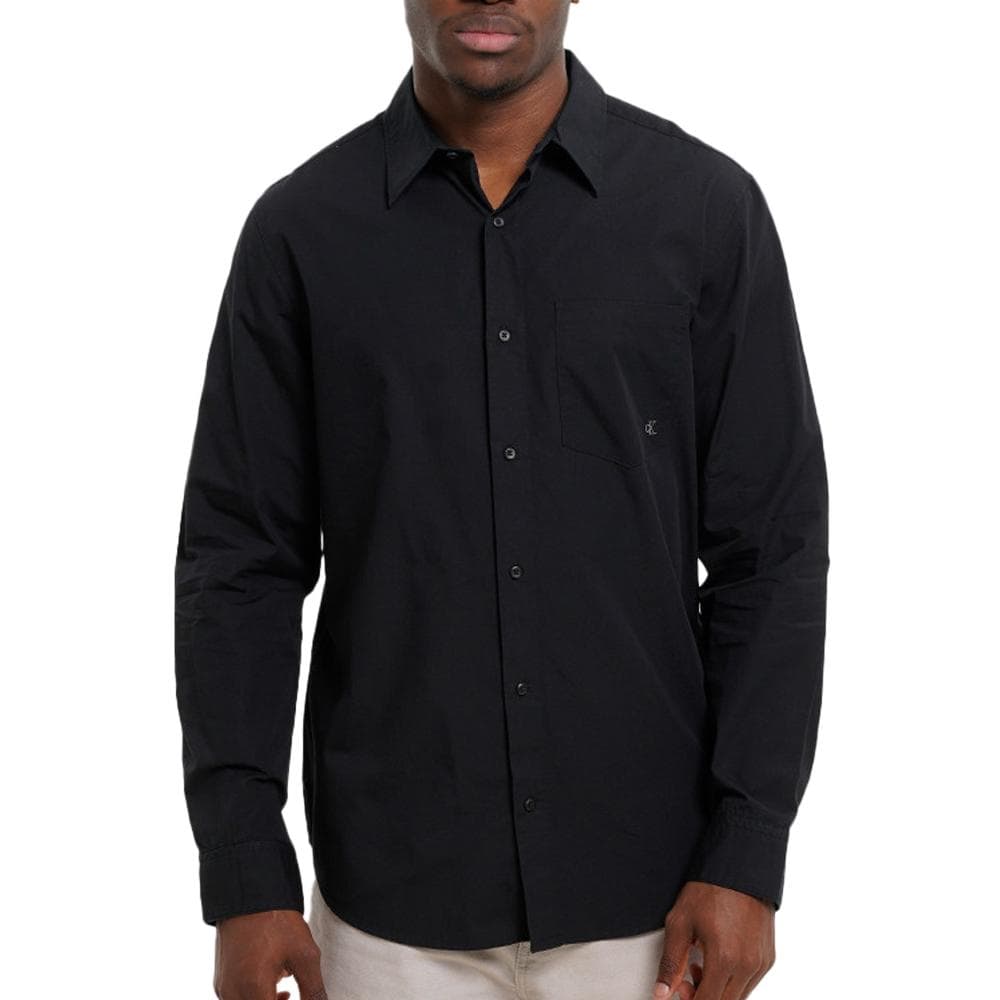 Chemise Noir Homme Calvin Klein Jeans Poplin Classic Sh 1