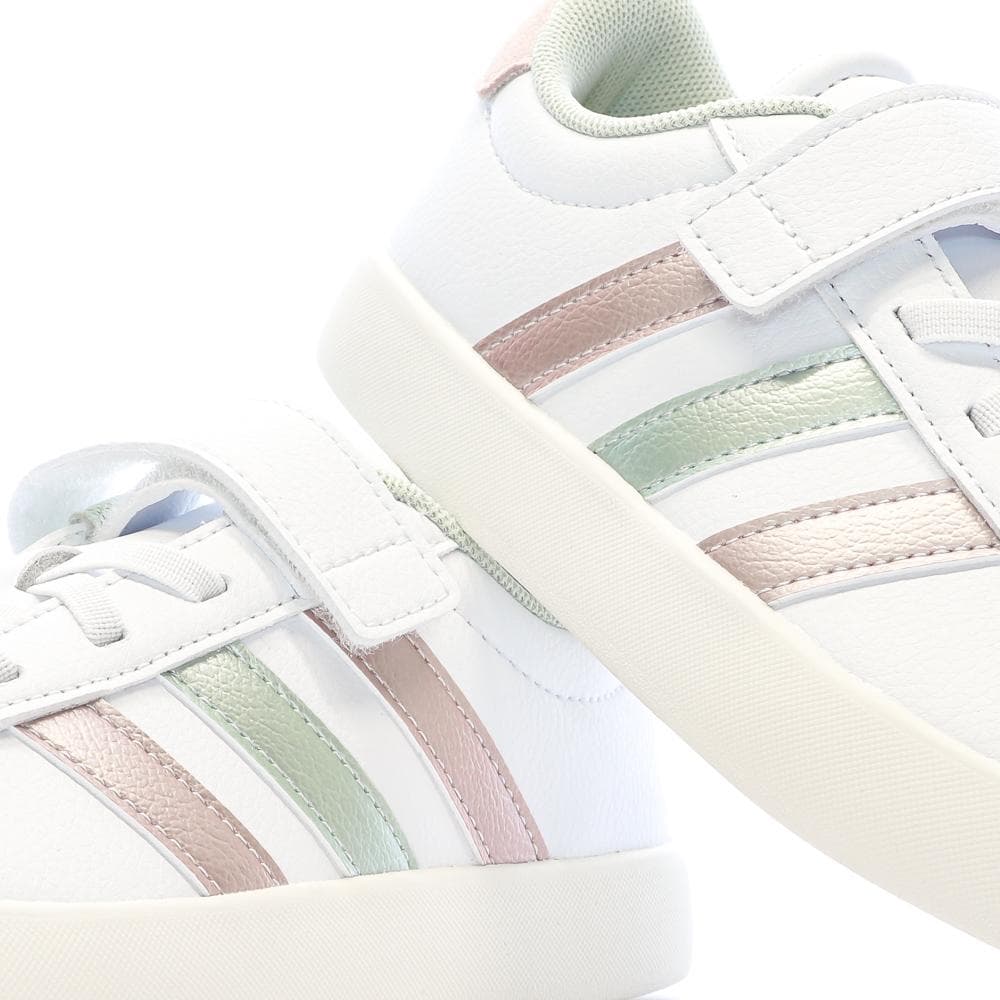Baskets Blanches/Roses Fille Adidas Vl Court 7
