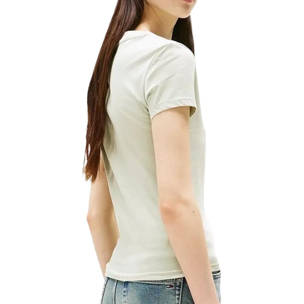 T-shirt Vert Clair Femme Tommy Hilfiger Slim Linear DW0DW21164 2