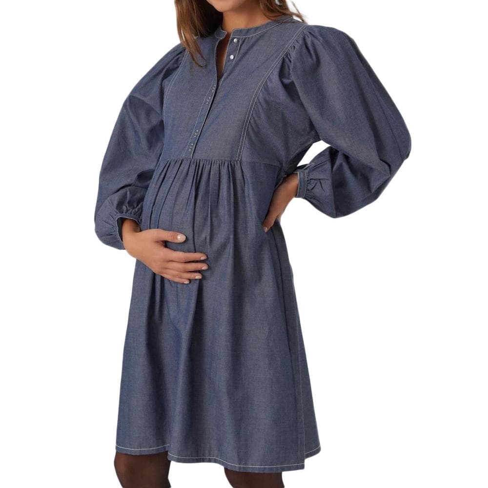 Robe Bleu Foncé Femme Mamalicious Jeanne 1