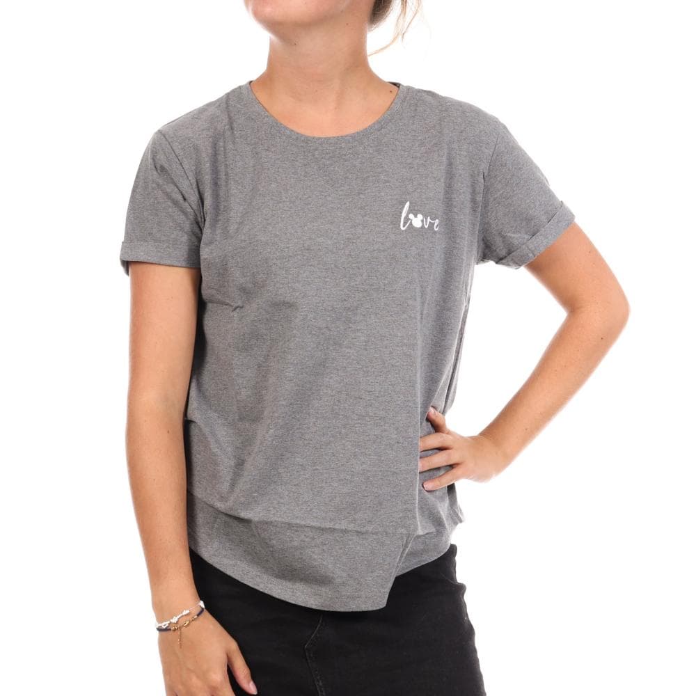 T-Shirt Gris Femme Disney Mickey Love Script 1