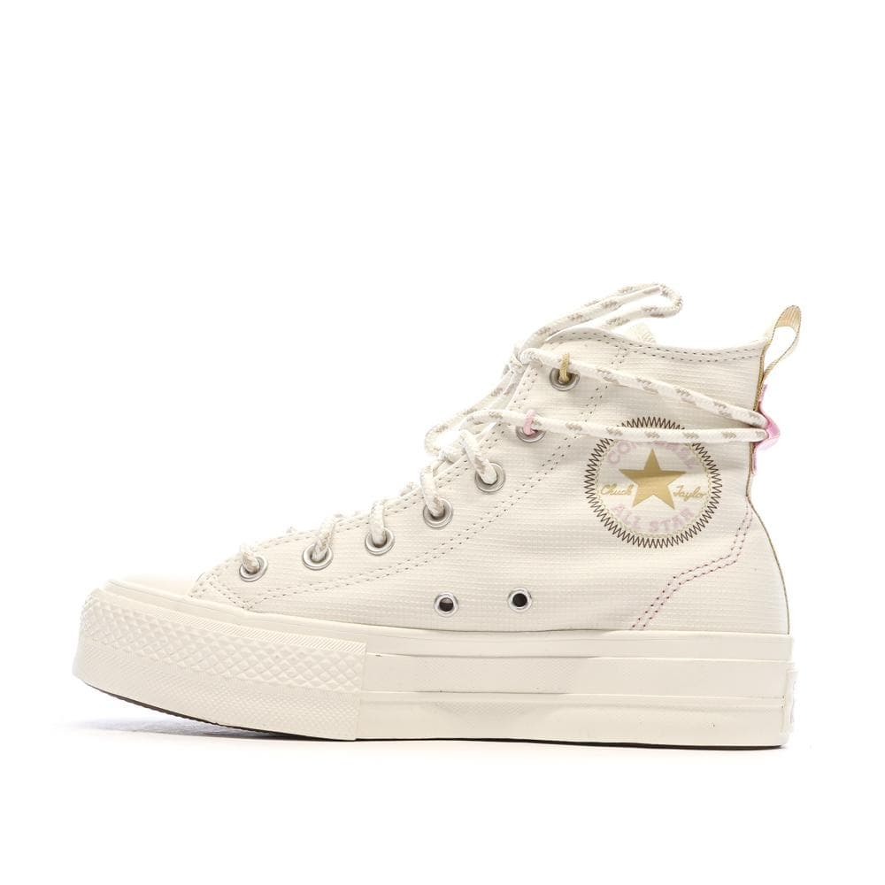 Baskets Ecru Femme Converse s All Star Lift Platform Jacquard 1