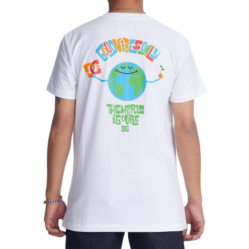 T-Shirt Blanc Homme Dc shoes Our World 2
