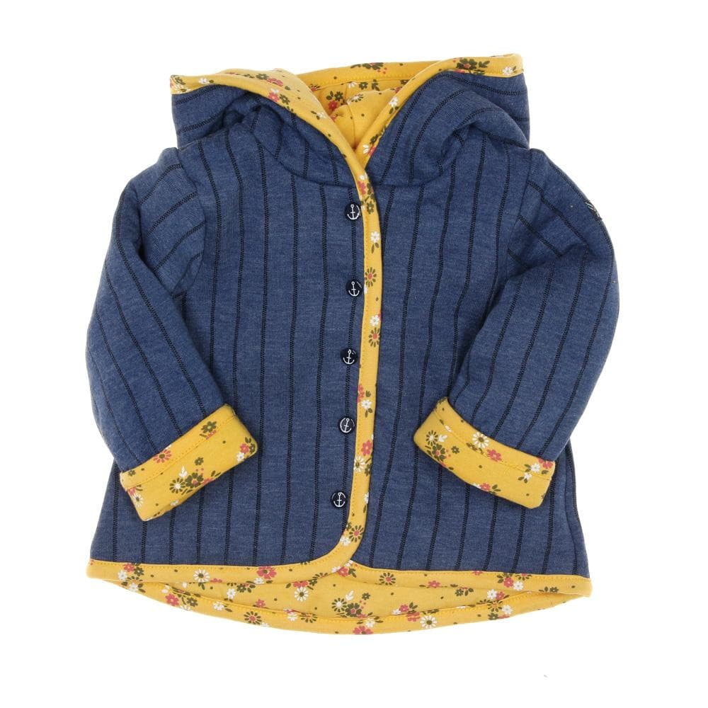 Veste réversible Bleu/Jaune à fleurs Fille EOM Ezeima 1