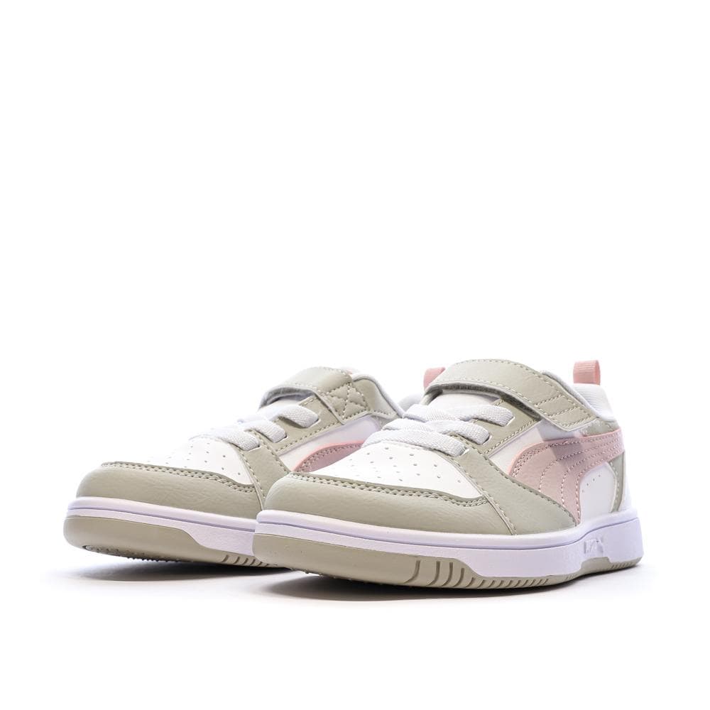 Baskets Blanches/Rose/Beige Fille Puma Rebound 6
