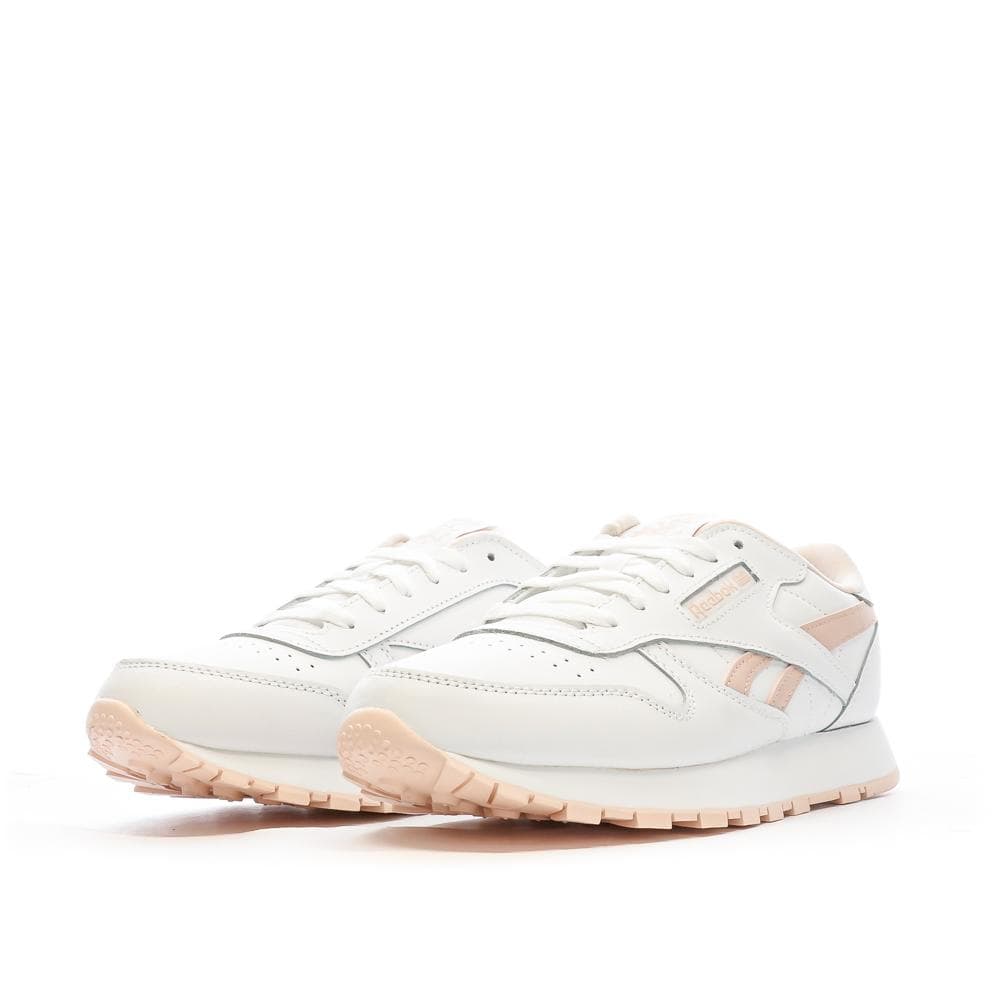 Baskets Blanches/Roses Femme Reebok Classic Leather 6