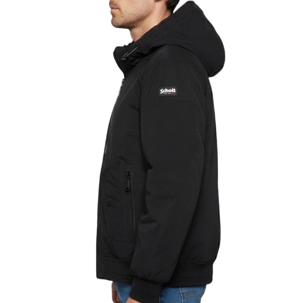 Blouson Noir à capuche Schott DYLAN 2