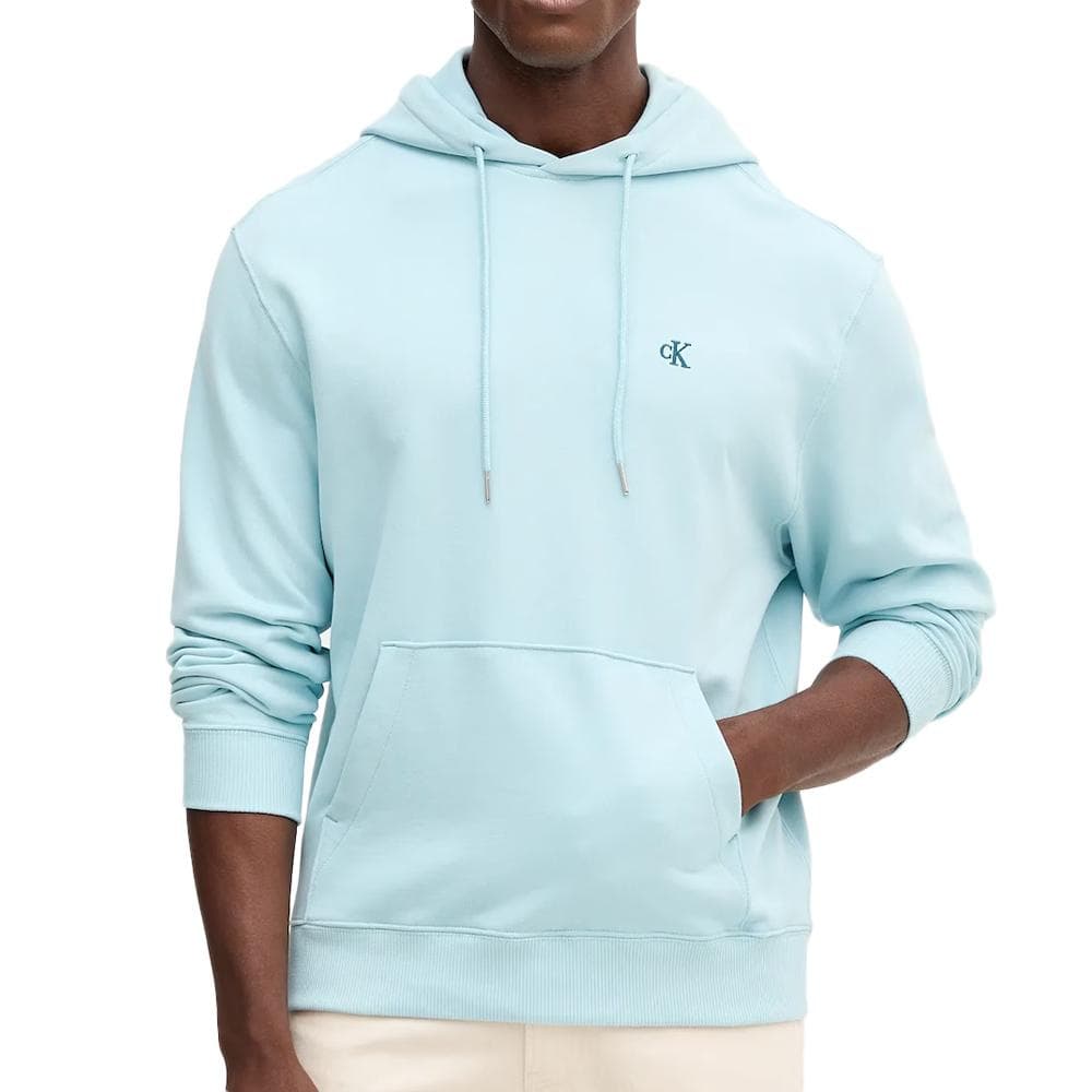 Sweat à Capuche Bleu Clair Homme Calvin Klein Jeans 350 Terry Monog 1