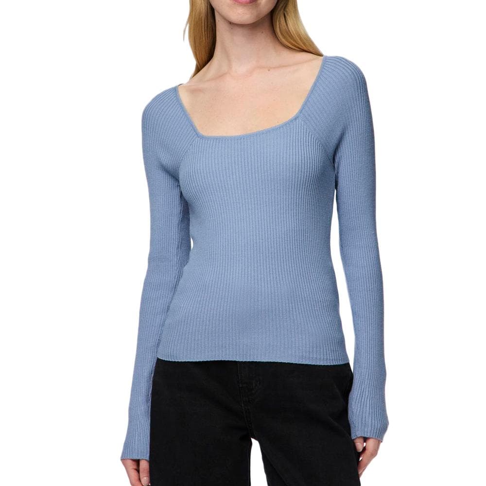 T-Shirt Manches Longues Bleu Femme Pieces Kalu 1