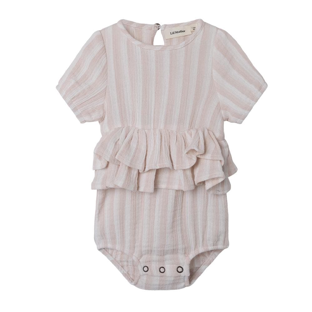 Barboteuse Blanche/Rose Fille Lil' Atelier Nbffemke 1
