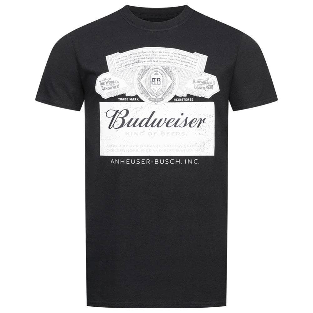 T-Shirt Noir Homme Budweiser Label 1