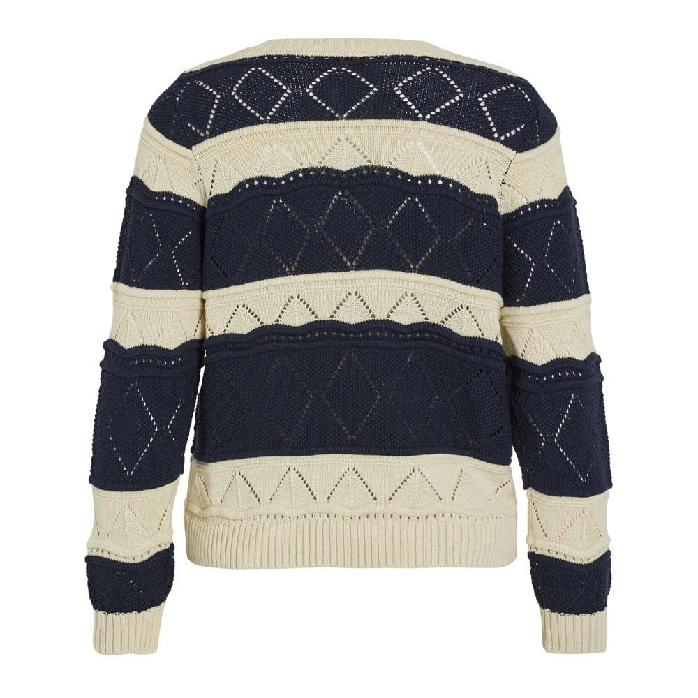 Pull Beige/Marine Femme Vila Lolise 2