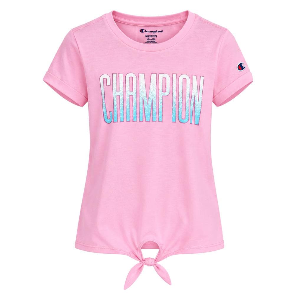 T-Shirt Rose/Bleu Fille Champion Graphic 1