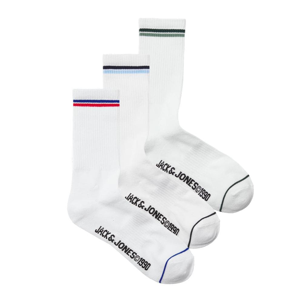 Lot de 3 Paires de Chaussettes Blanches Homme Jack & Jones Jason 1