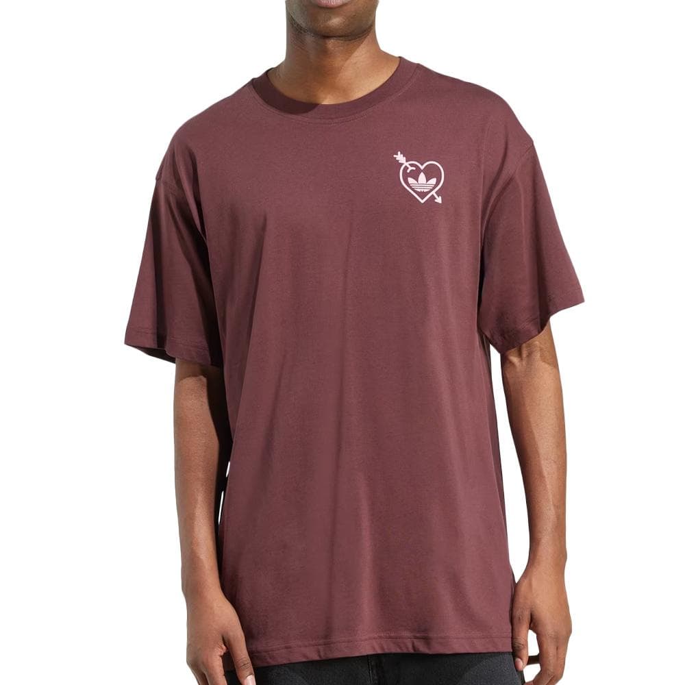 T-shirt Bordeaux Homme Graphique oversize Cupid and Heart 1