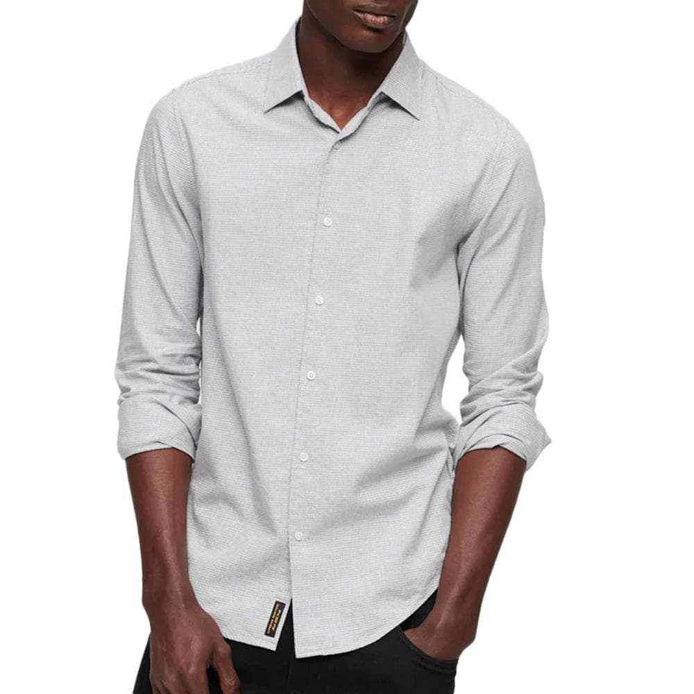 Chemise Bleu/Gris Homme Superdry Smart Shirt 1