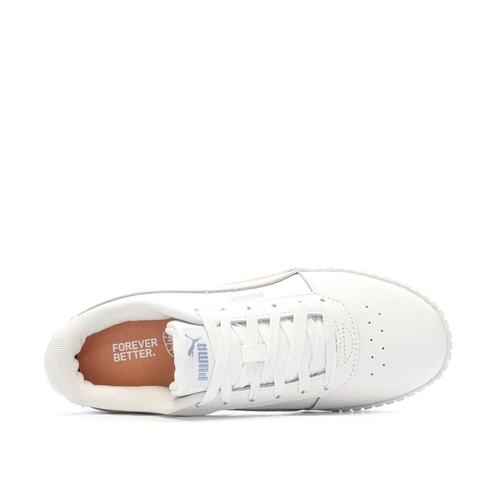 Baskets Blanches/Corail Femme Puma Carina 2.0 4
