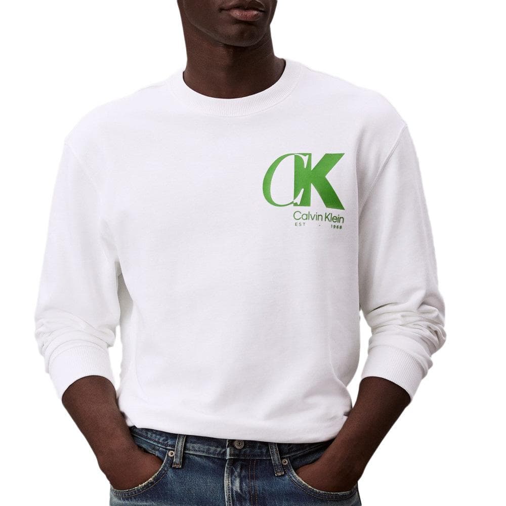 Sweat Blanc Homme Calvin Klein Jeans Terry 1