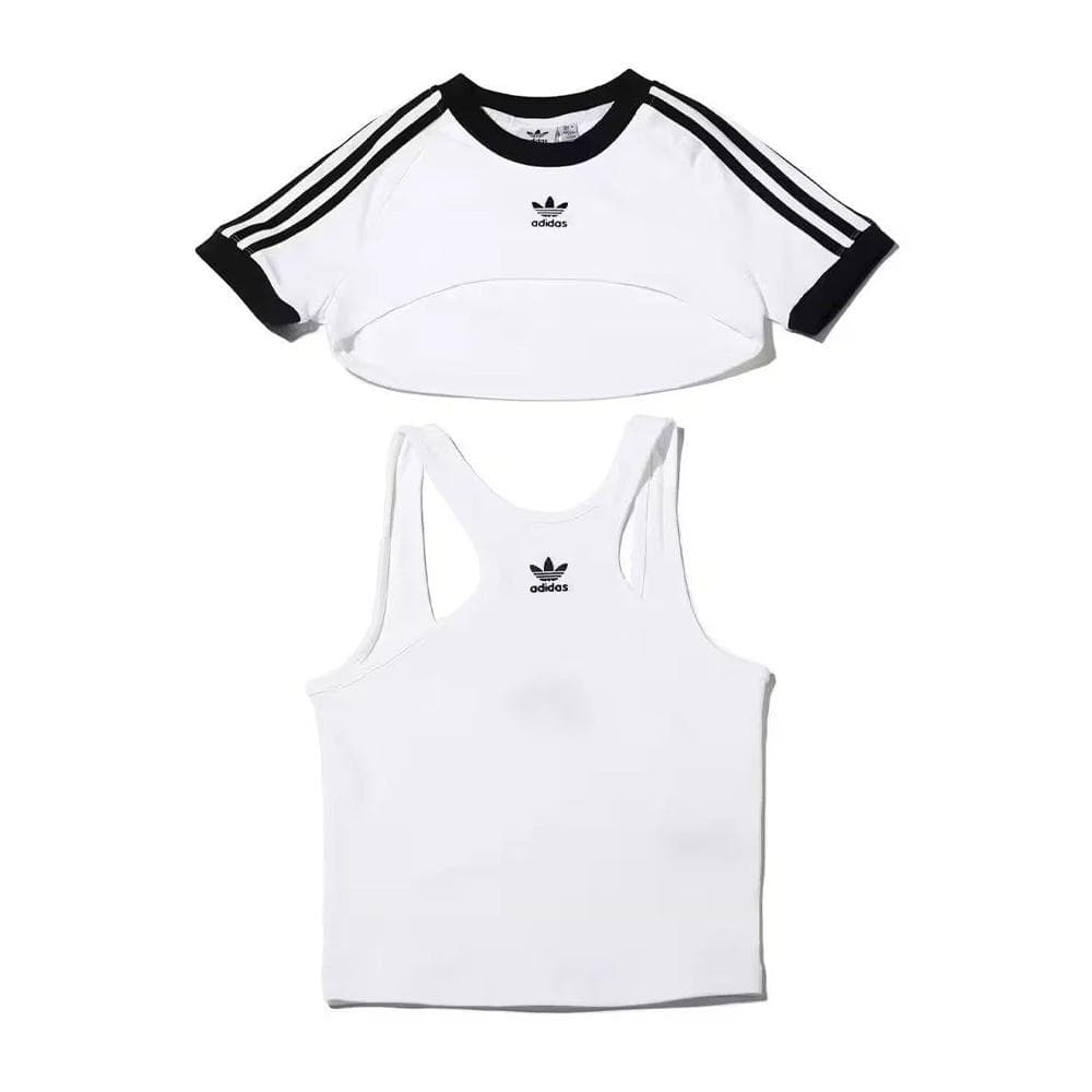 T-shirts + Débardeur Blanc Femme Adidas Tee IC8808 2