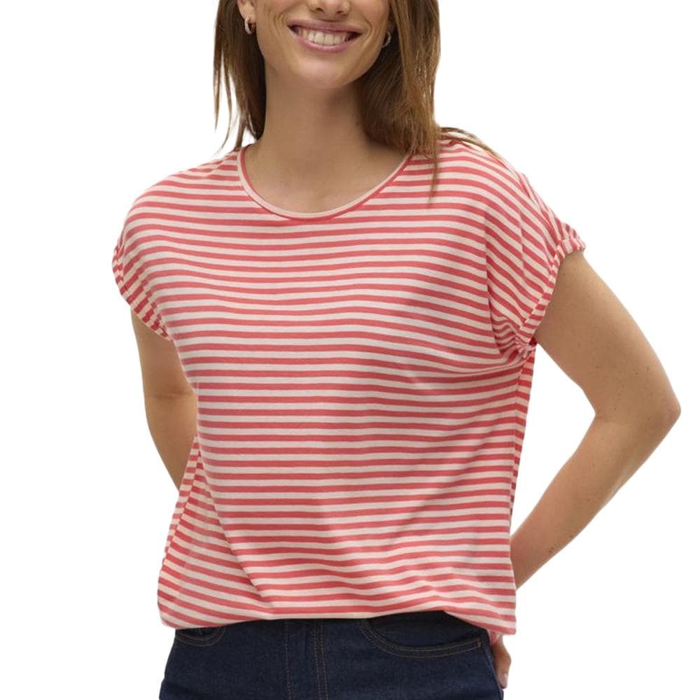 T-shirt Blanc/Rouge Femme Vero Moda Mava 1