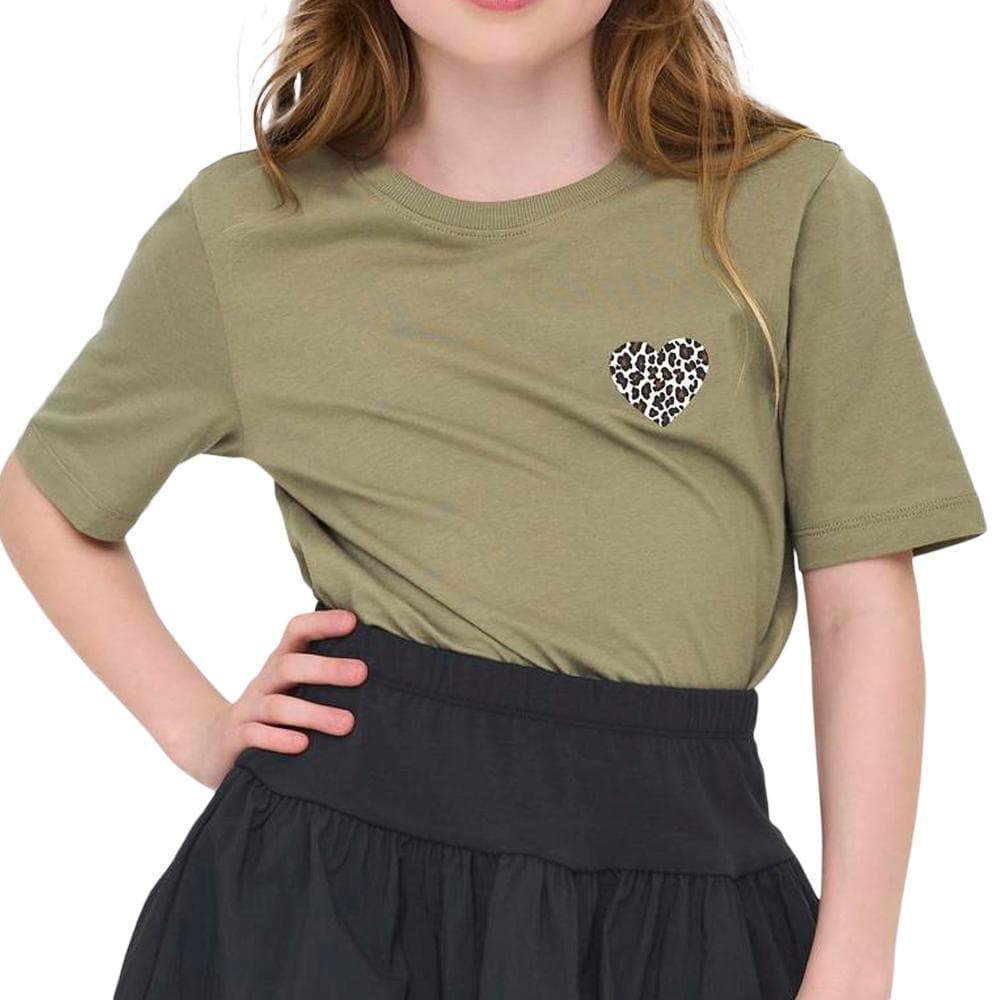 T-Shirt Kaki Fille Kids ONLY Kogrex 1