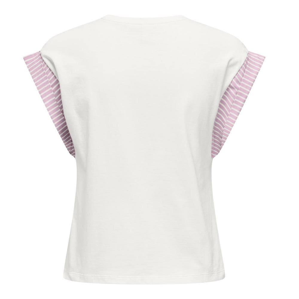 T-Shirt Blanc/Rose Femme Only Dawn 2