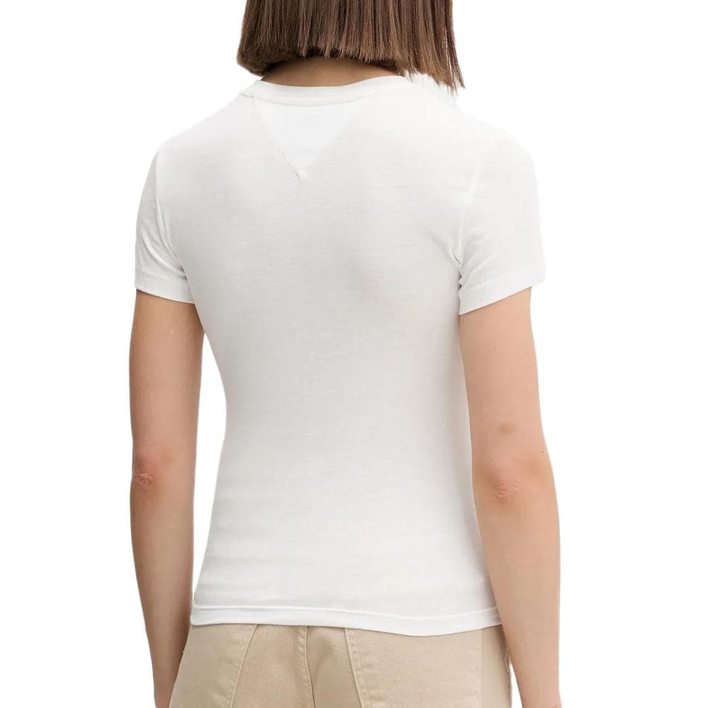 T-Shirt Slim Blanc Femme Tommy Hilfiger Logo 2