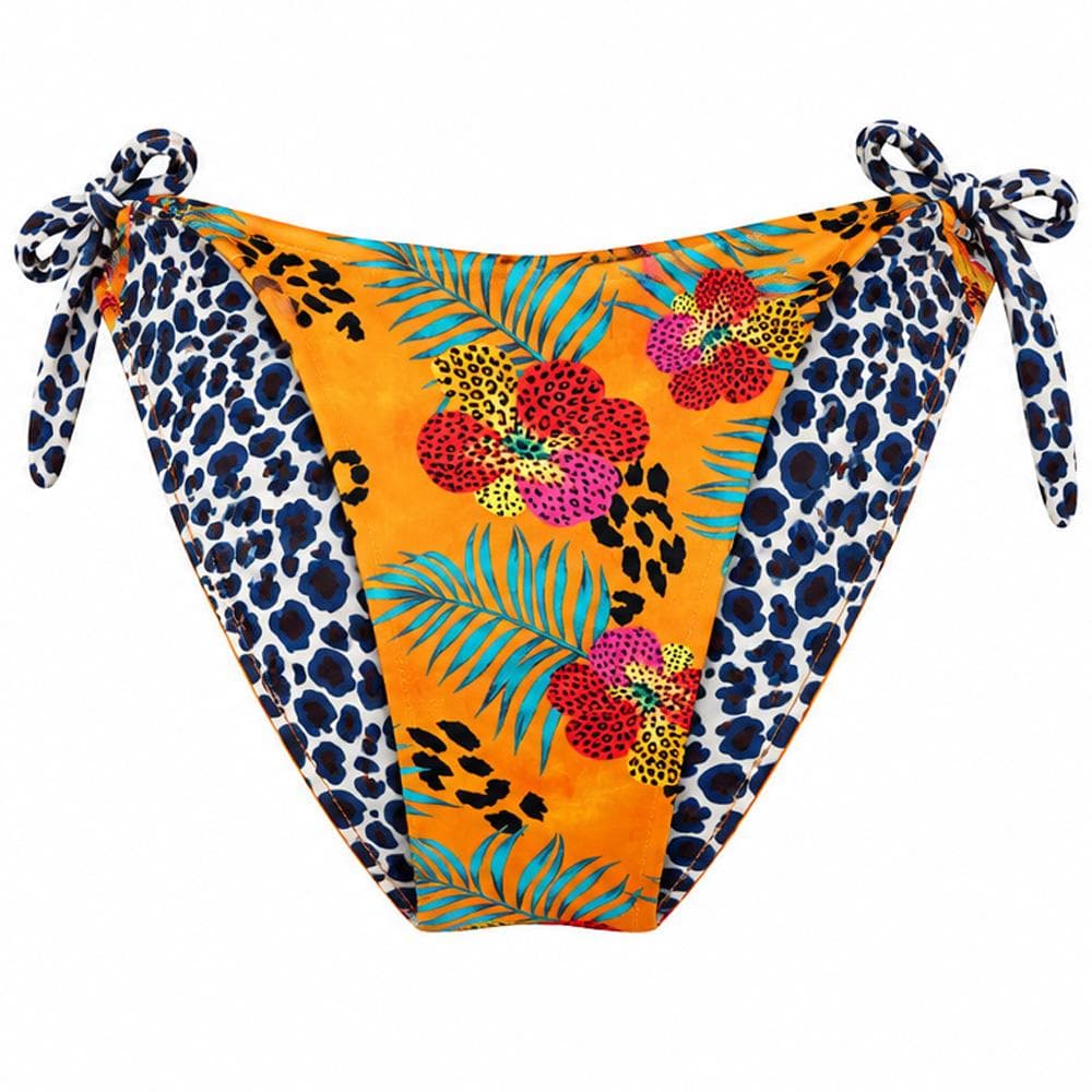 Bas de maillot de bain Réversible Orange/Noir Femme Grain de Sable Léopard 1
