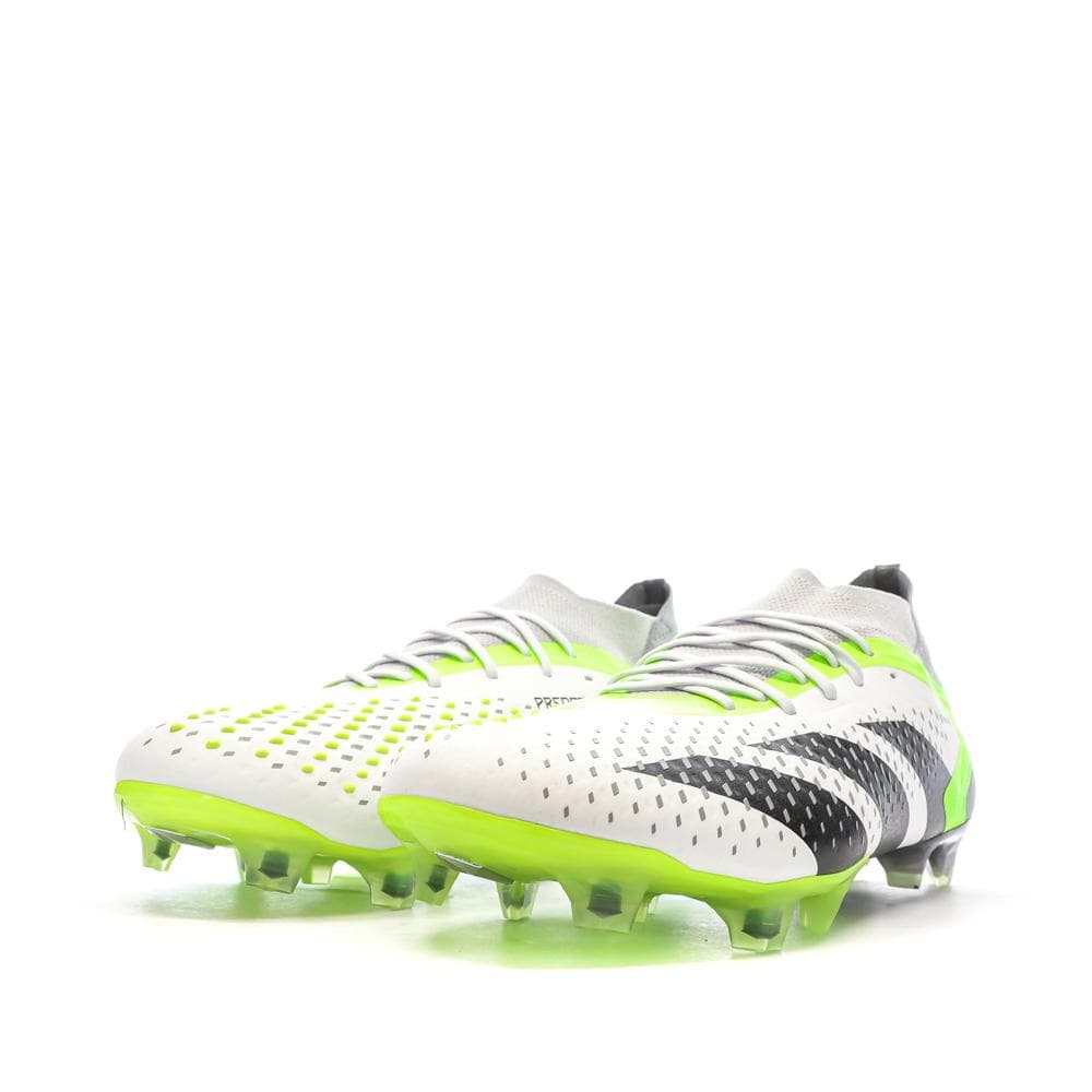 Chaussures de Foot Blanc/Gris/Vert Adidas Predator Accuracy.1 FG 6