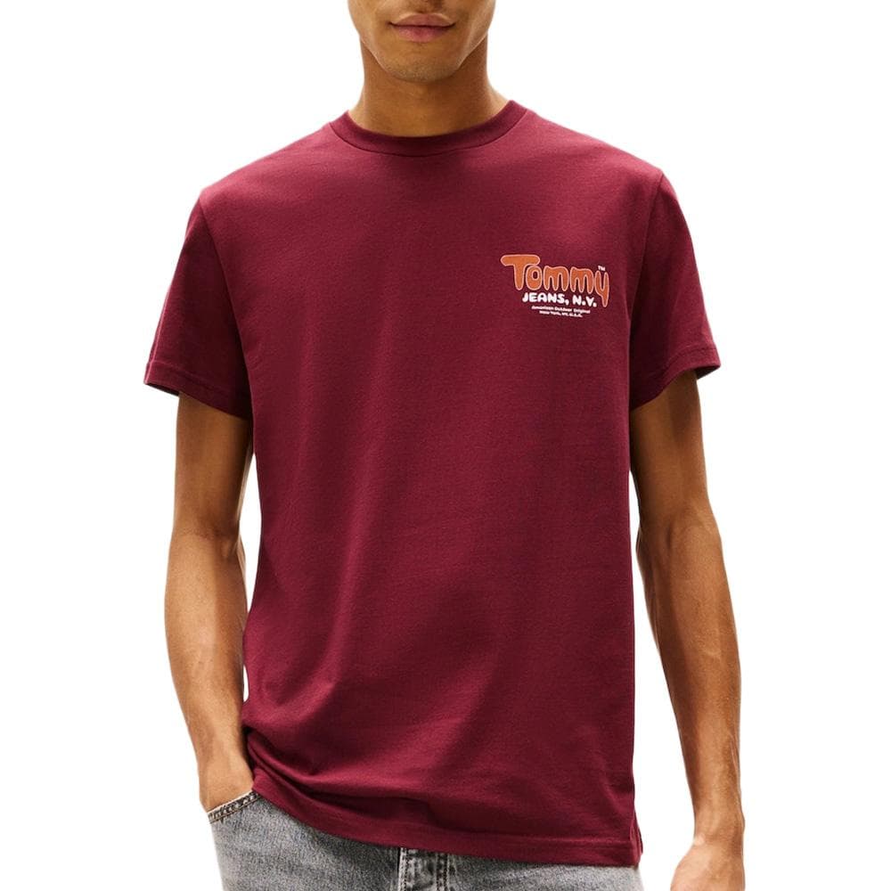 T-shirt Bordeaux Homme Tommy Hilfiger Tjm Slim Font Play 1