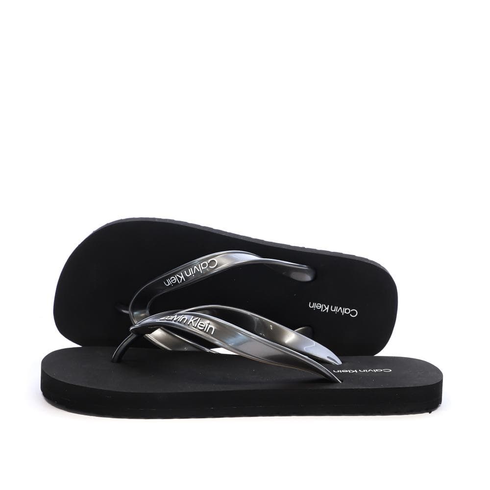 Tongs Noir Femme Calvin Klein Jeans Flip Flop Tpu Metall 1