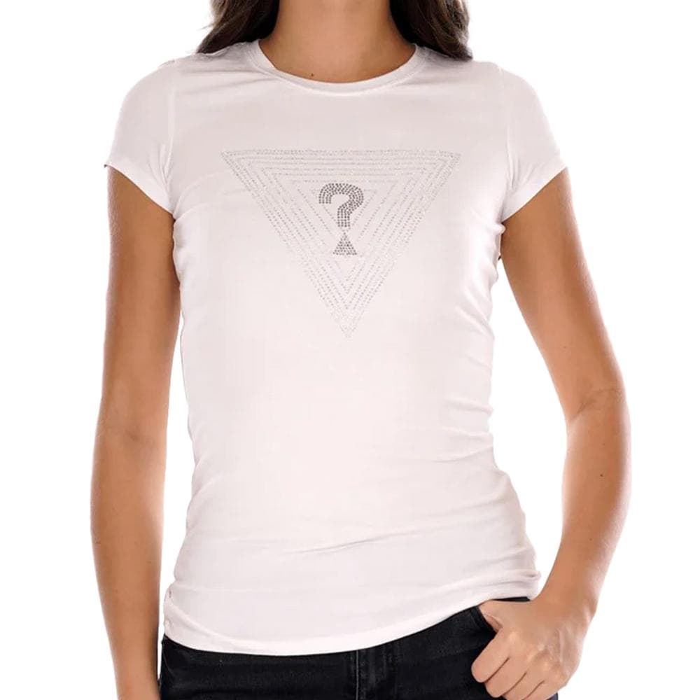 T-shirt Blanc Femme Guess Maze 1