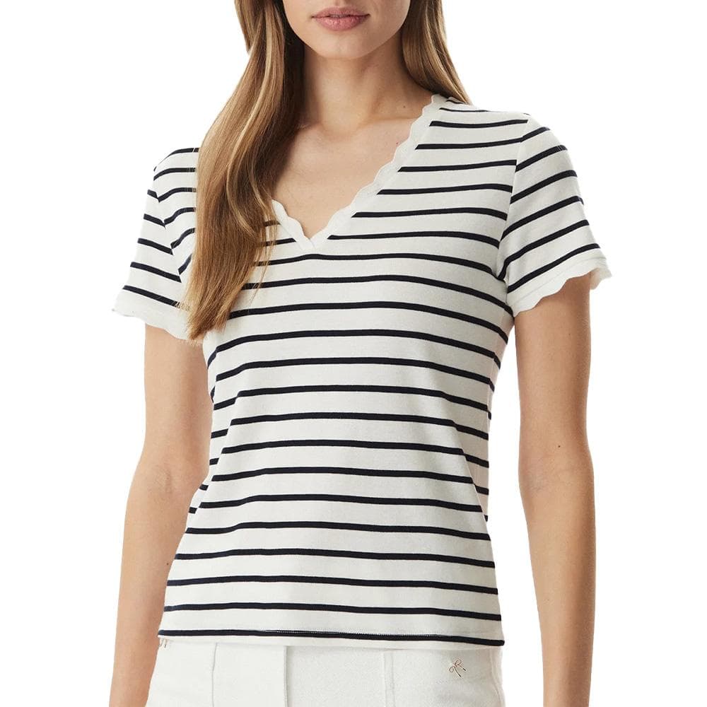 T-shirt Rayures Ecru/Marine Femme Morgan Diego 1