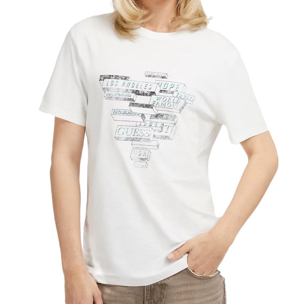 T-shirt Blanc Homme Guess Abstract Triangle 1