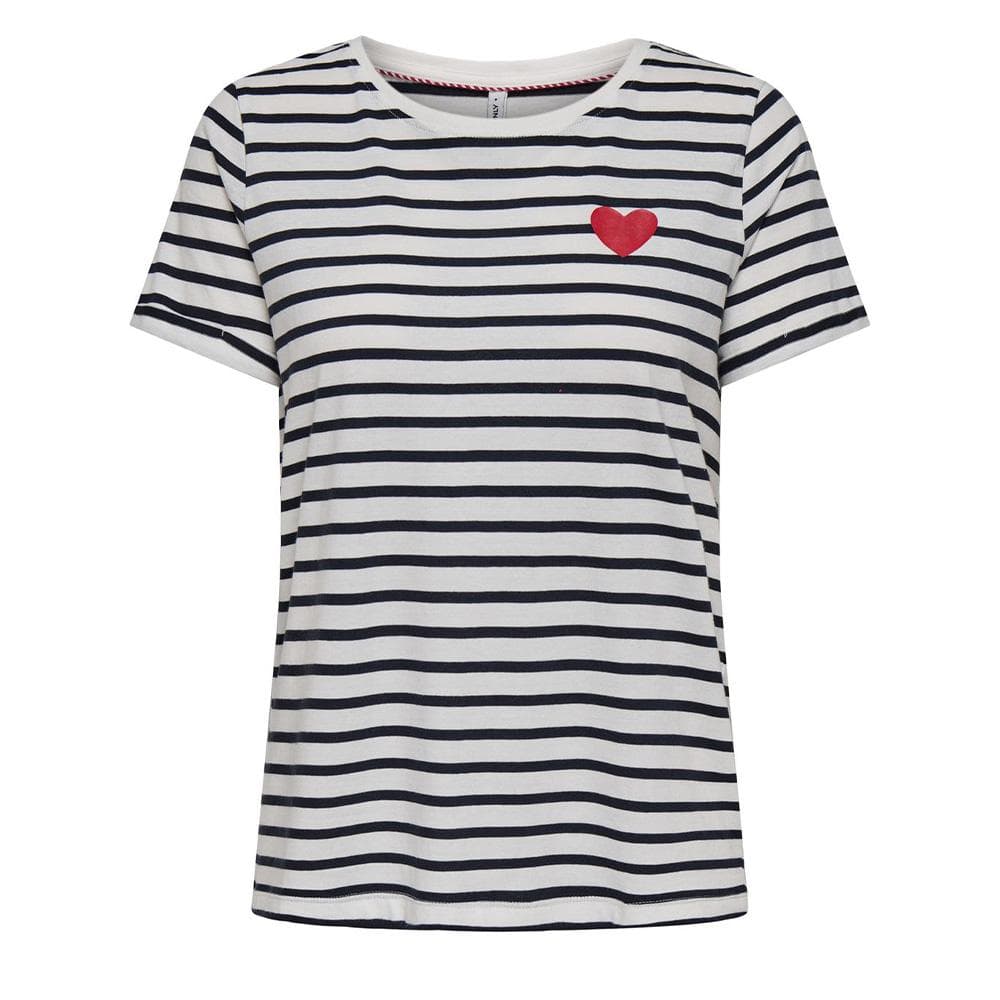 T-Shirt Blanc/Marine Femme Only Ivy 1
