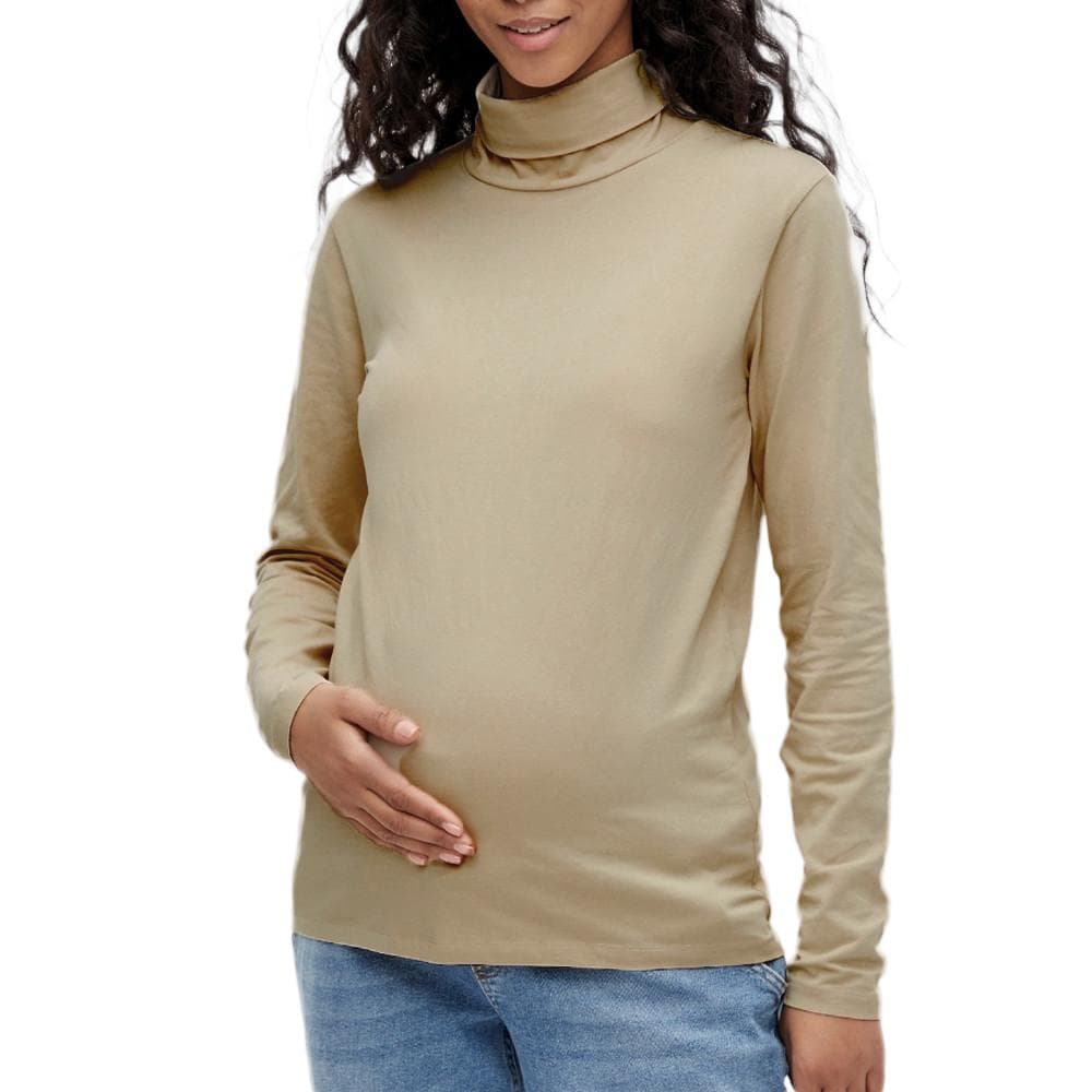 T-Shirt de Grossesse Beige Femme MamaliciousMia 1