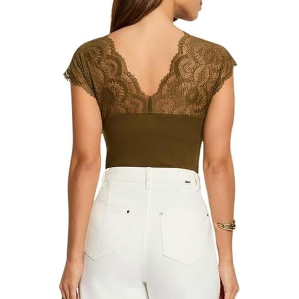 T-Shirt Kaki Femme Morgan Dentelle Deli 2