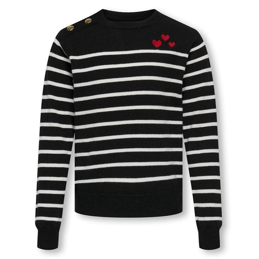 Pull à Rayures Noir Fille Kids ONLY Gtiba 1