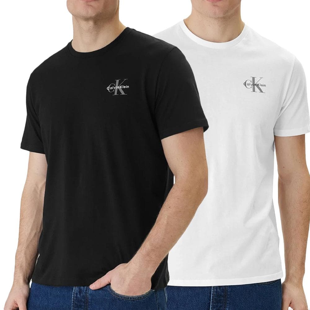 x2 T-Shirt Blanc/Noir Homme Calvin Klein Jeans Classic Micro 1