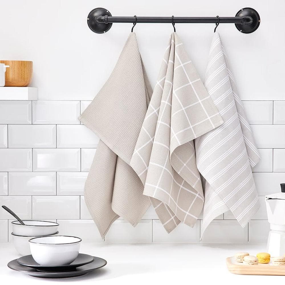 Lot De 3 Torchons Imprimé Taupe Today Towels 2
