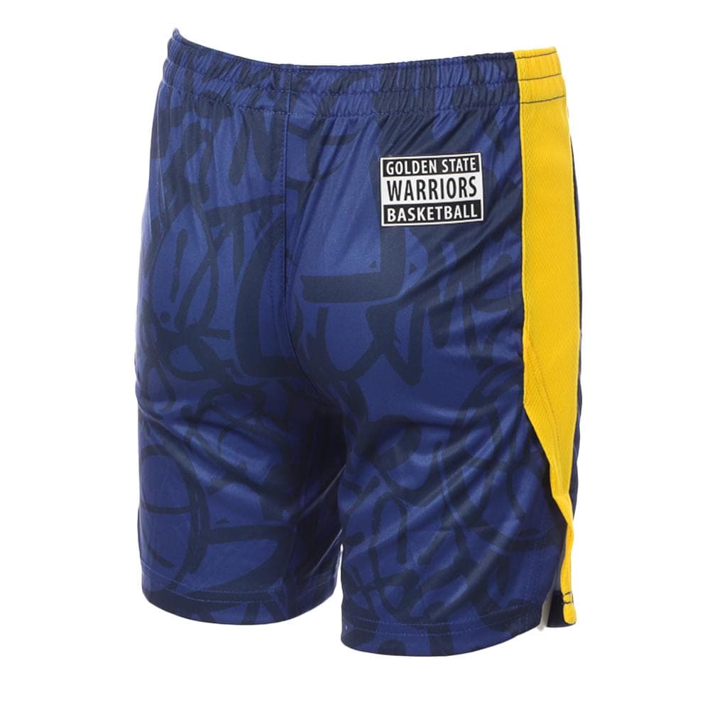Short de Basketball Bleu/Jaune Garçon NBA Golden State Warrior 2