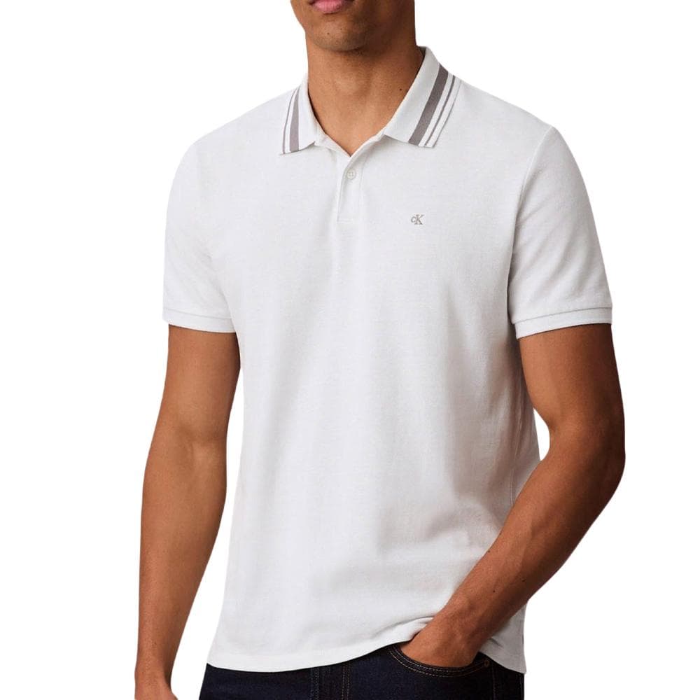 Polo Blanc Homme Calvin Klein Jeans Pique 1