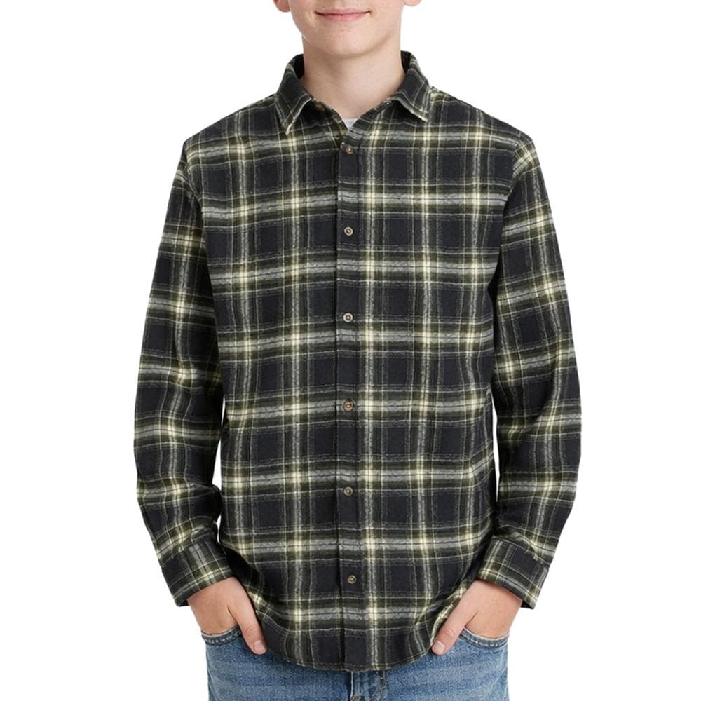Chemise Noire à Carreaux Garçon Jack & Jones Shua 1