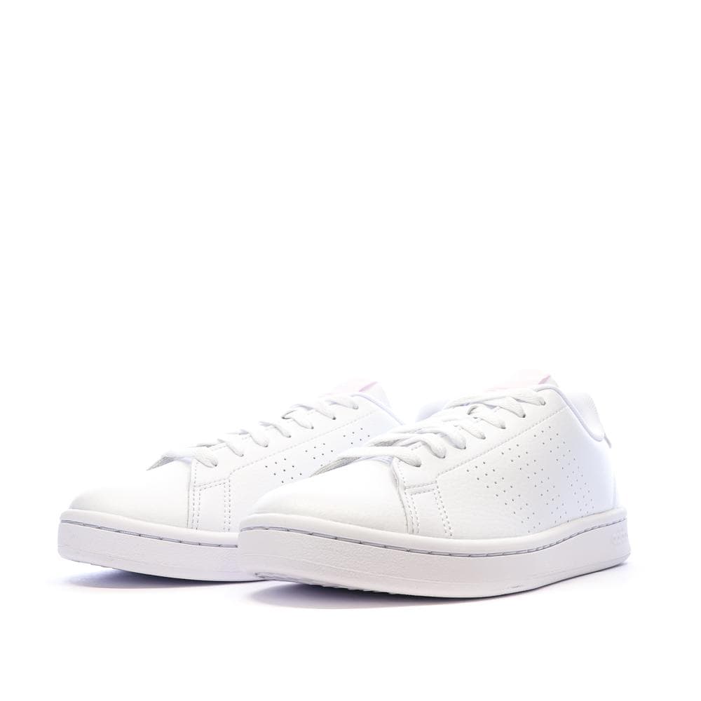 Baskets Blanches/Roses Fille Adidas Advantages 6